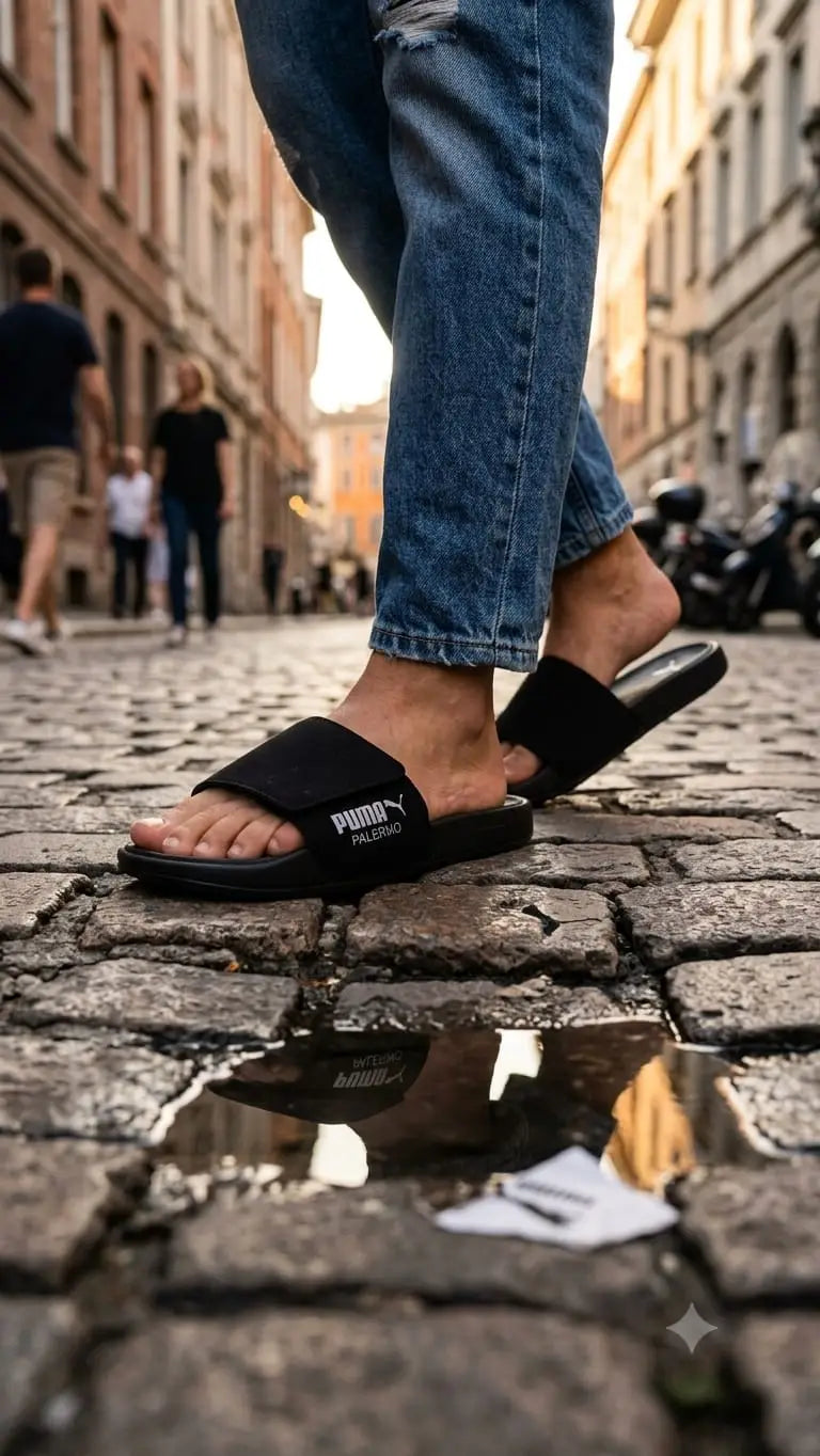 PMA. Palermo Full Black Flip Flop