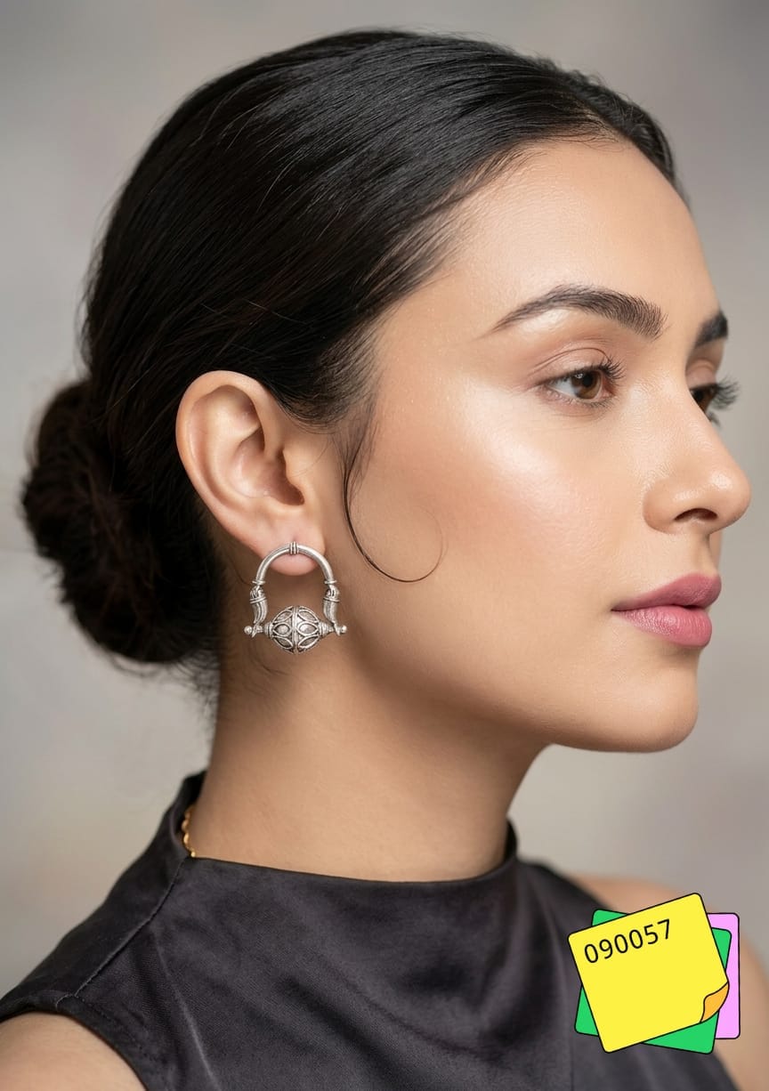 Oxidized Traditional Hoop Earrings