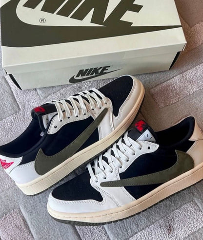 NK. Travis Scott X Air Jordan 1 Low Sneaker Olive