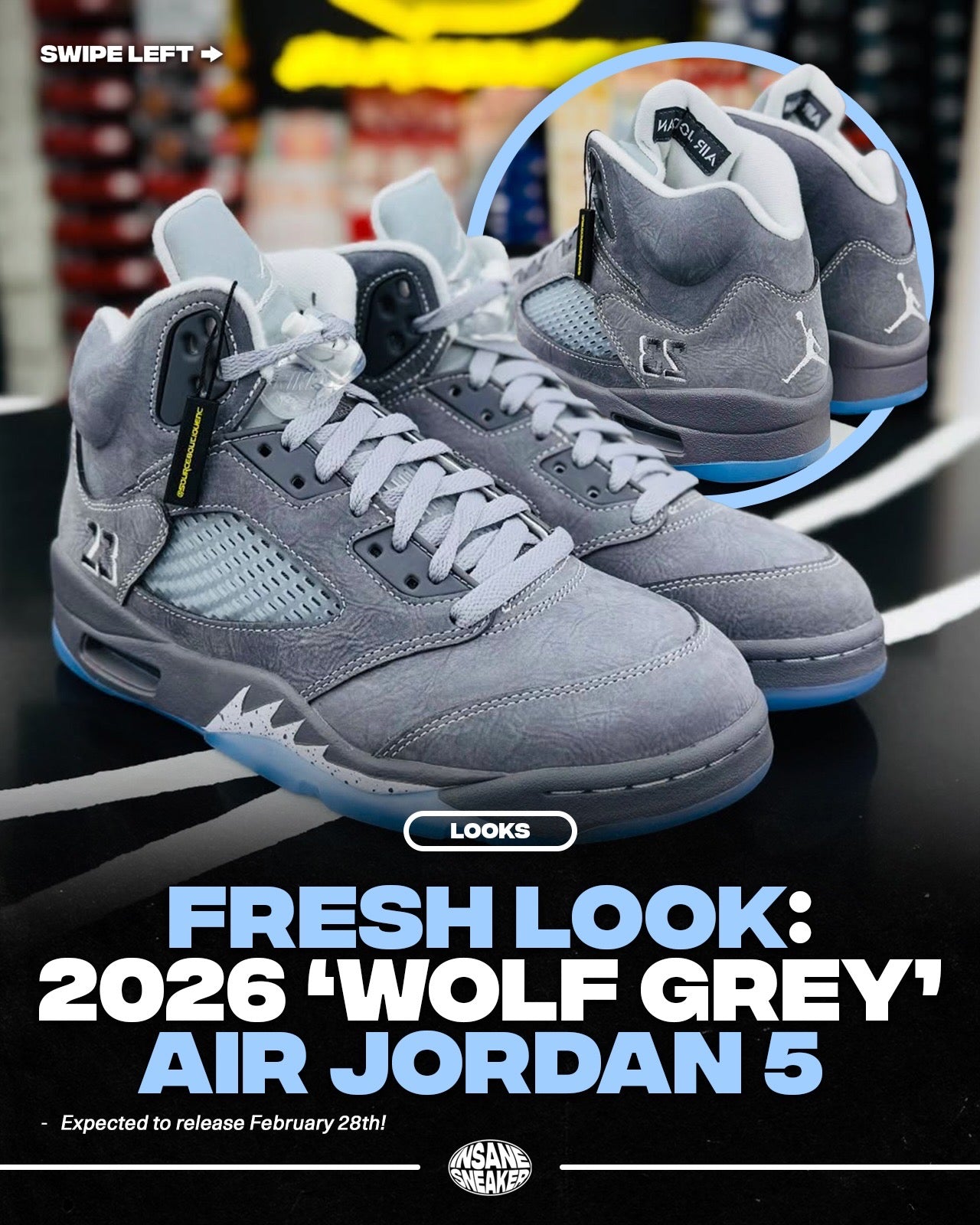 NK. Air Jordan 5 Wolf Grey