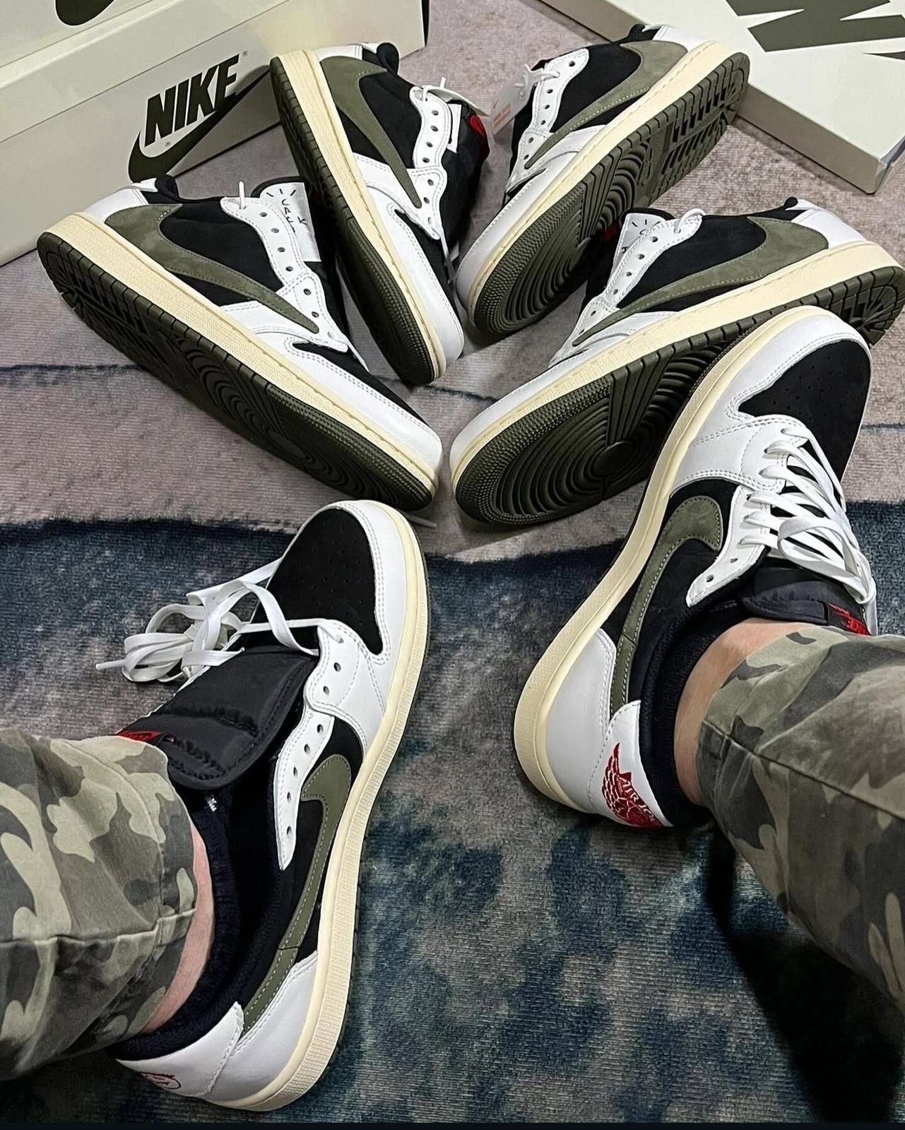 NK. Travis Scott X Air Jordan 1 Low Sneaker Olive