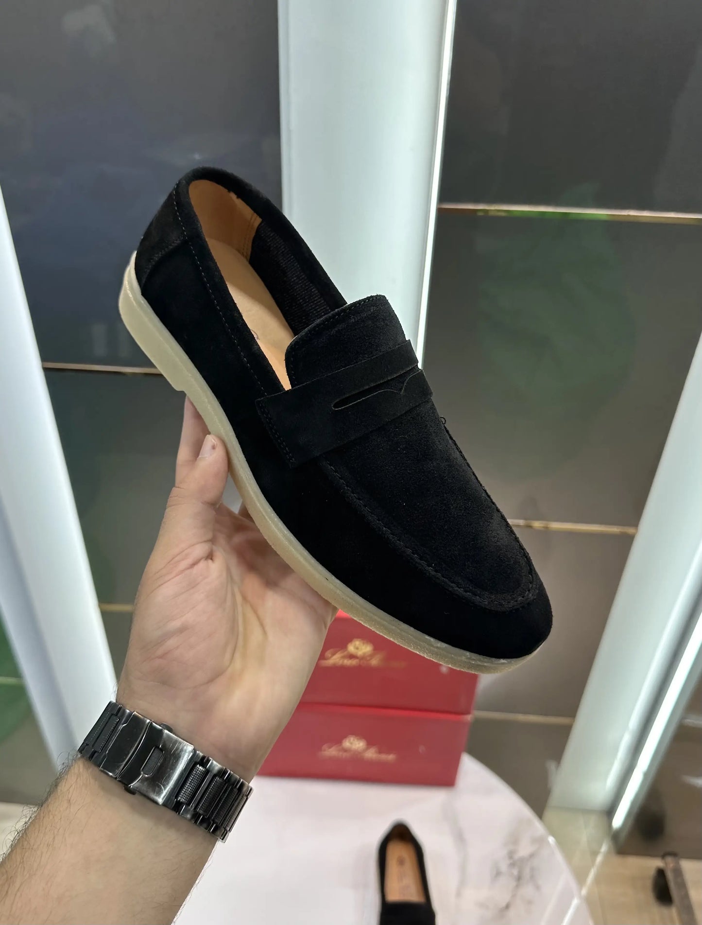 LP. Black Suede Leather Premium Formal Shoes