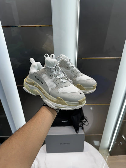 BAL. Triple S Cream White Shoes