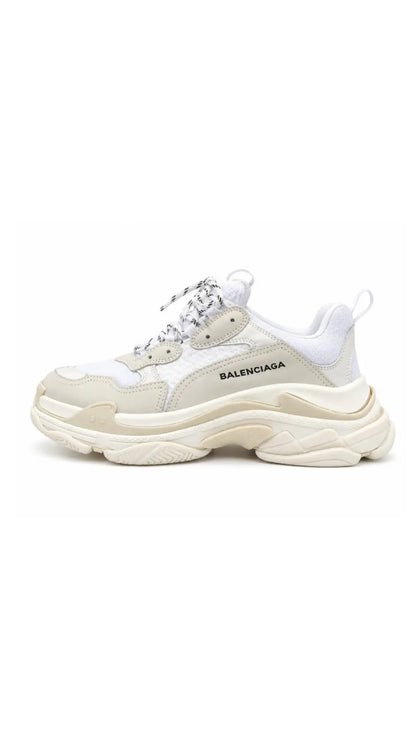 BAL. Triple S Cream White Shoes