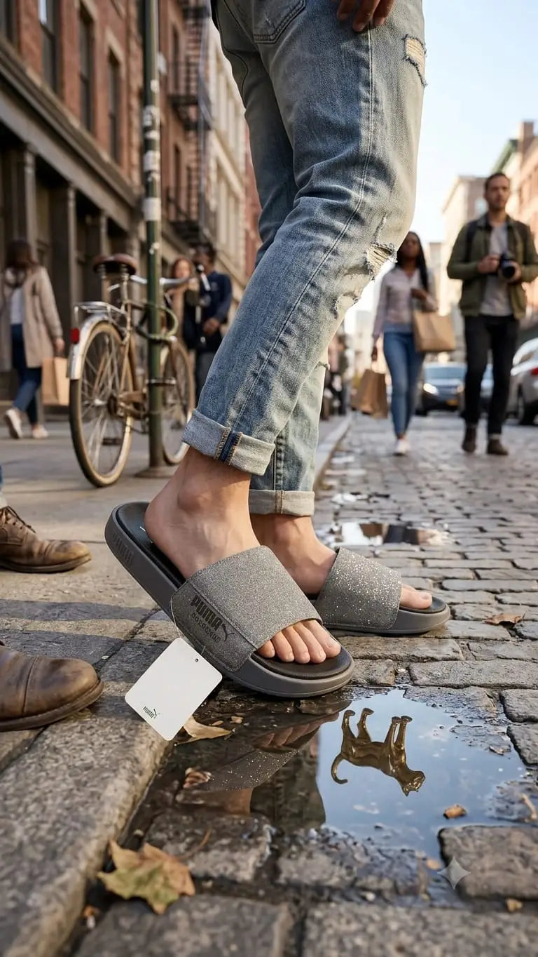 PMA. Palermo Grey Black Flip Flop