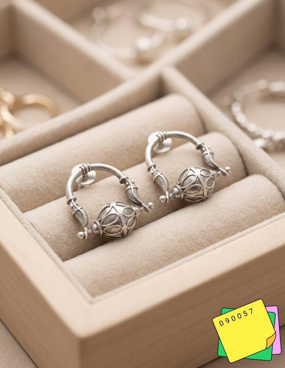 Oxidized Traditional Hoop Earrings