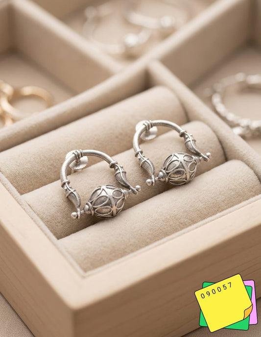 Oxidized Traditional Hoop Earrings